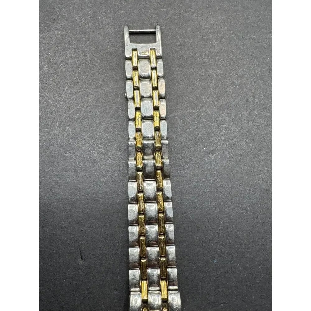 Vintage PB Quartz Moon Phase Date Two Tone Stainless Steel Watch 5ATM